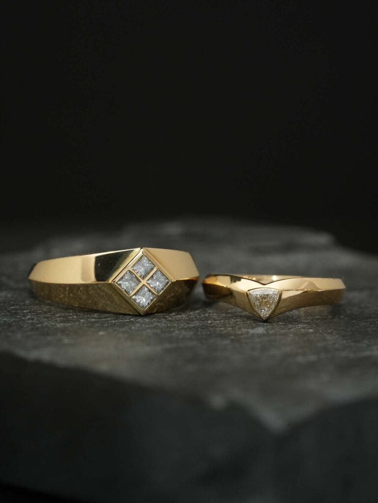 Eheringe carre diamanten